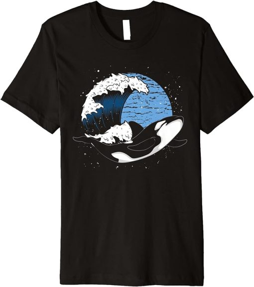 Killer Whale Lover Ocean Animal Lover Waves Orca Premium T-Shirt