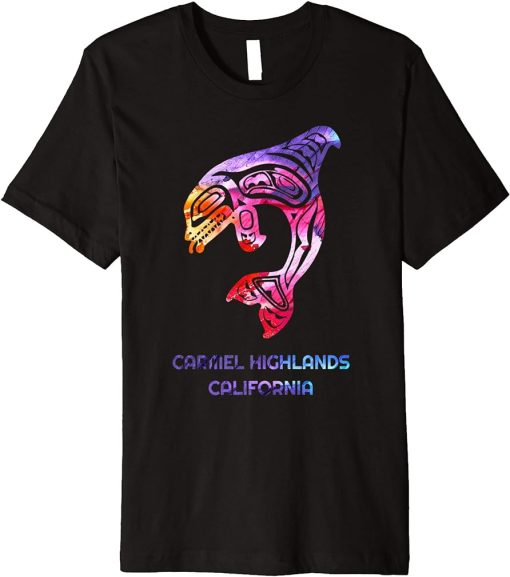 Carmel Highlands CA Orca Killer Whale Native American Premium T-Shirt