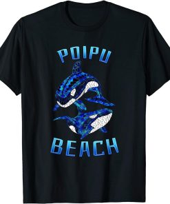 Poipu Beach Hawaii Vacation Tribal Whale Orca T-Shirt